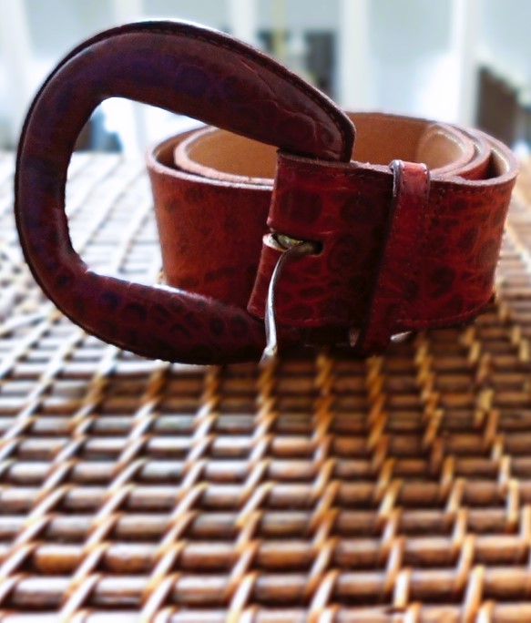 Red snake skin belt