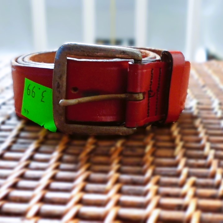 Red leather belt