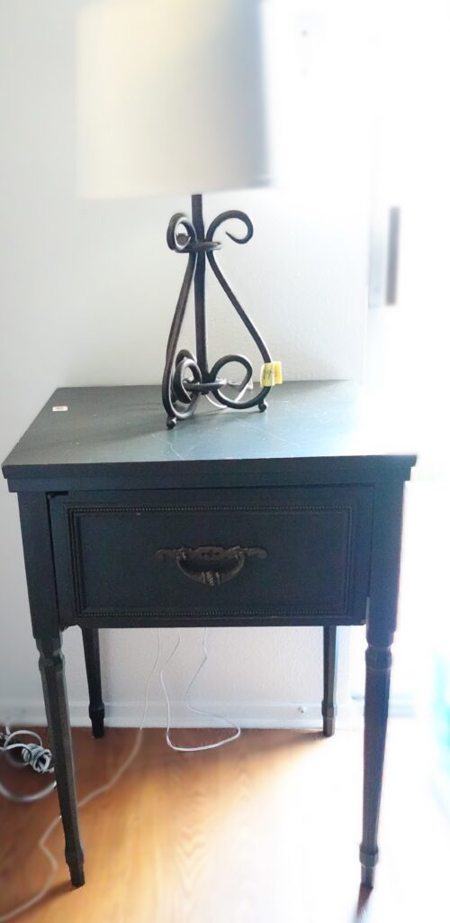 Thrifted lamp and table